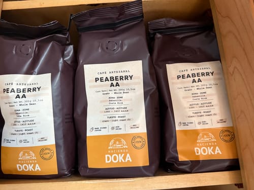 Customer photo review of Café Hacienda Doka Peaberry AA