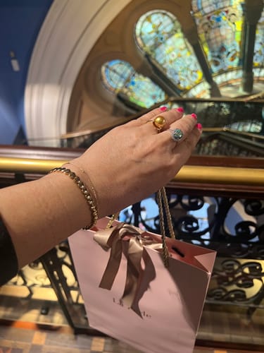 Customer photo review of 18K GOLD HEART TENNIS BRACELET