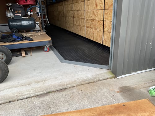 Customer photo review of Edges/Ramps - Garage Flooring Tile Edges interlocking.