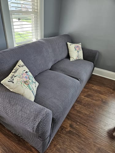 Customer photo review of Super Stretch Sectional Sofa Cover