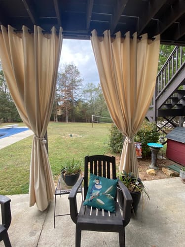 Customer photo review of Extra Wide Outdoor Curtains - Waterproof Windproof Blackout for Patio Pergola | UV Fade Resistant & all-Season Use