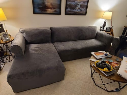 Customer photo review of Premium Sofa Covers – Stretchable Machine Washable & Non-Slip Sofa Cover