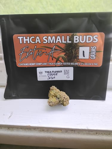Customer photo review of Grape Soda Exotic THCA Flower