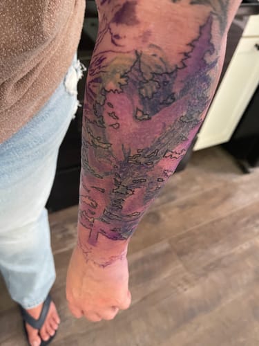 Customer photo review of Painless Tattoo Numbing Cream