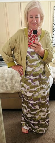 Customer photo review of Set Ärmellos Gedrucktes Kleid Und Mantel