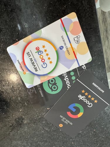 Customer photo review of RATECARDS™ - Google Review Card Premium Black