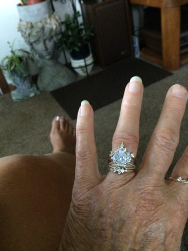 Customer photo review of 3-Stone 1.8ct Pear CZ Ring in Sterling Silver
