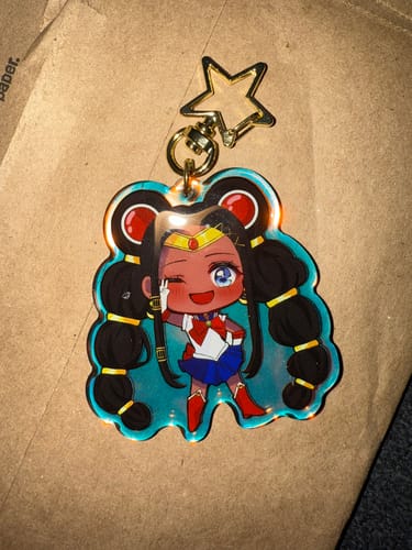 Customer photo review of Black Sailor Moon Colorful Keychain