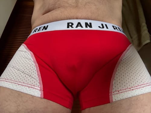 Customer photo review of 3 Pack Men's Minimalist Cool-Touch Cotton Trunks