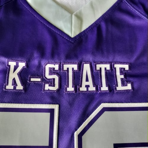Customer photo review of Custom Purple Gray Personalized Raglan Sleeves Design Authentic Football Jersey