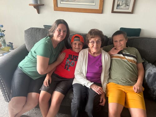 Customer photo review of Addie Short Sleeve Crew • Final Sale Deals! - Sea Mist