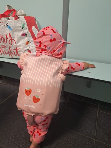 Customer photo review of Children’s Learning Float Vest - Strawberries (Age 1-2 Yrs)