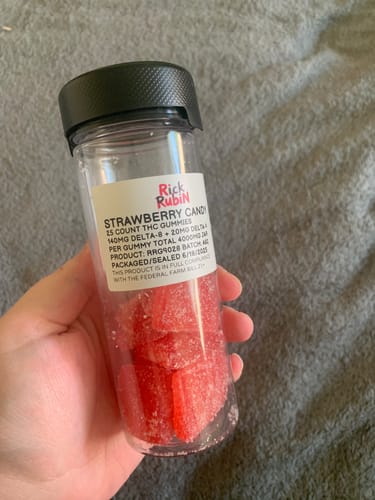 Customer photo review of THC Gummies XL Strawberry Candy 4000mg 25 Ct Delta 8/9