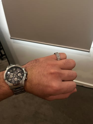 Customer photo review of Iced Cuban Ring (White Gold)