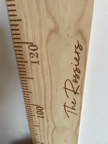 Customer photo review of Wooden Height Chart - Personalised Childrens Growth Ruler