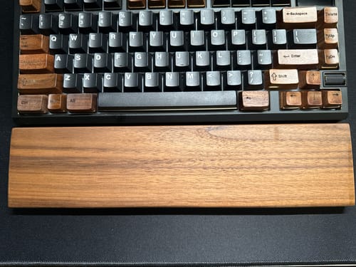 Customer photo review of American Black Walnut Keyboard Palm Rest