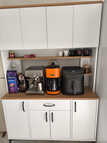 Customer photo review of Rani JE177 Çok Amaçlı Dolap 8 Kapaklı Raflı Kiler Mutfak Dolabı Sepet Ceviz - Beyaz