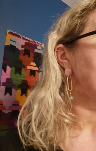 Fanny T. review of Boucles à perle, rose pâle et vert image 1 out of 1