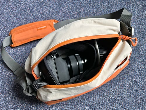 Customer photo review of Soar 6L Camera Sling Bag with Tripod Holder
