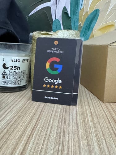 Customer photo review of RATECARDS™ - Google Review Card Premium Black