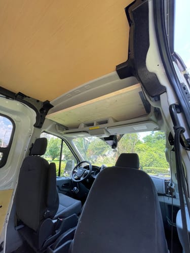 Customer photo review of Ford Transit Headliner Shelf DIY Kit