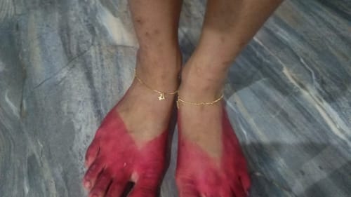Customer photo review of Golden North Star Anklet