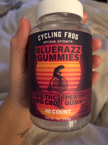 Customer photo review of BlueRazz Gummies, 10mg THC + 10mg CBD