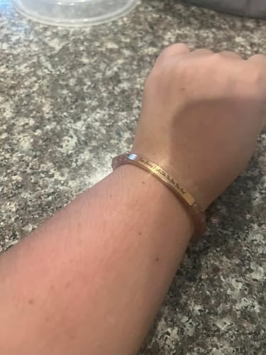 Customer photo review of Strawberry Quartz Custom Bracelet