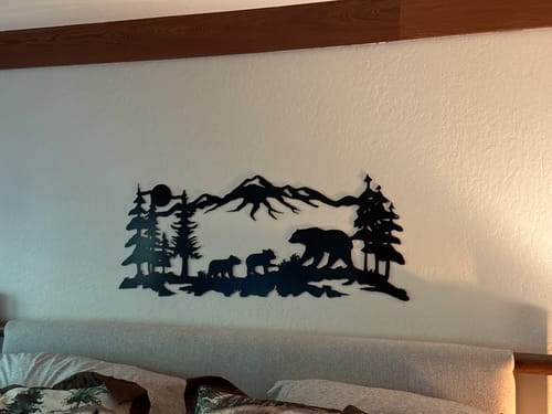Customer photo review of Mountain Bear Family - Metal Wall Art