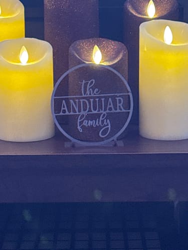Customer photo review of Anderson Tabletop or Shelf Personalized Name Sign - 2 Styles - Last Name Signs