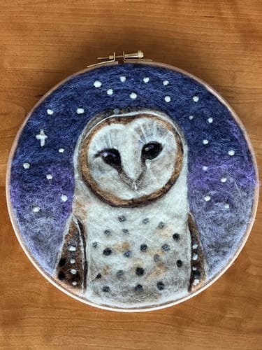 Customer photo review of Dani Ives' Barn Owl Needle Felting Kit