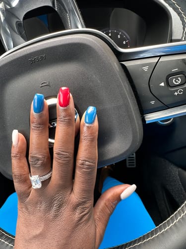 Customer photo review of Louily Classic Emerald Cut Wedding Ring Set In Sterling Silver