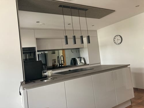 Customer photo review of Akustikpaneele Walnuss-Grau - Farbmuster