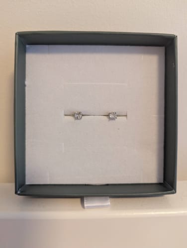 Customer photo review of Mini Stud Clip On Earrings in Silver