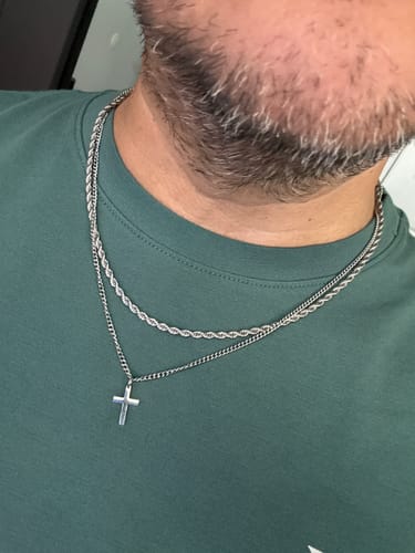 Customer photo review of ROPE CHAIN 3MM | Silver