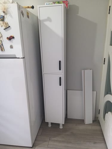 Customer photo review of Rani F1 Çok Amaçlı Dolap 2 Kapaklı 6 Raflı Banyo Kiler Mutfak Dolabı Beyaz M1