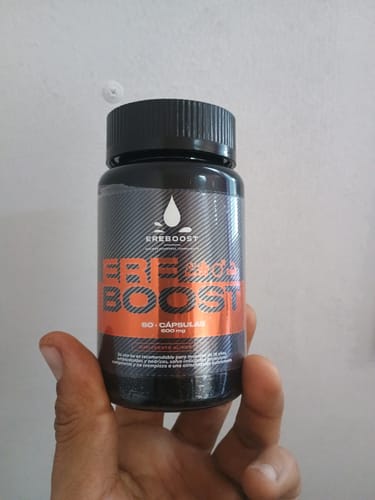 Reseña con foto de un cliente sobre EREBOOST | 60 Cápsulas
