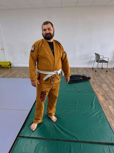 Customer photo review of Gold Forbidden Garden Ripstop BJJ Gi