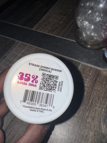 Customer photo review of TOP SHELF THCA FLOWER • INDICA • DONNY BURGER