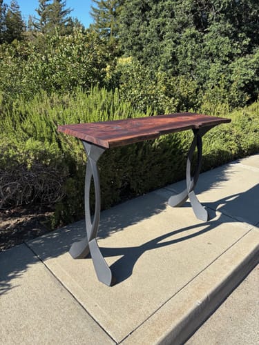 Customer photo review of Console Table Legs 28H 16W Metal Furniture Base 207 Curva