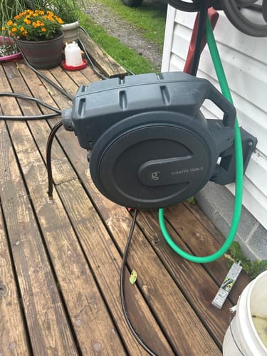Customer photo review of Retractable Garden Hose Reel-1/2in-130ft