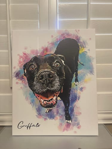 Customer photo review of Personalized Pet Framed Portrait Canvas - Neon Color Style