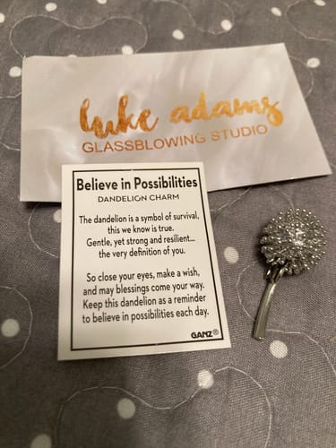 Customer photo review of Believe in Possibilities Dandelion Pocket Charm PT-119