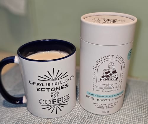 Customer photo review of White Chocolate Bone Broth Powder