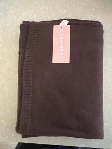 Customer photo review of Brand New Chocolate Brown Recycled Cashmere Wrap