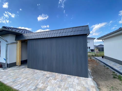 Customer photo review of Außenpaneele Steingrau 290CM | Fassade | Garten | 3D Holzmaserung