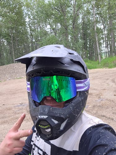 Customer photo review of The Valorie Moto/MTB Goggle - Shred Green Lens