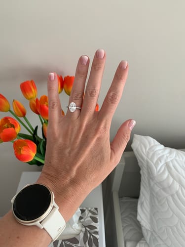 Customer photo review of 4.0Ct Oval Cut Engagement Ring Promise Ring For Her In Sterling Silver