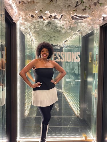 Customer photo review of Pleated Tube Contrast Mini Dress