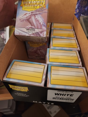 Customer photo review of Dragon Shield Matte Sleeves - White - Dragon Shield Card Sleeves (DISPLAY CASE)
